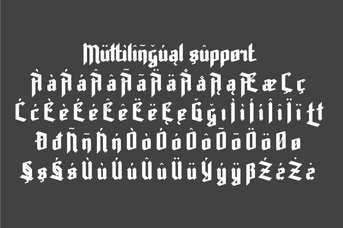 It is a powerfull typeface with fresh breath of gothic culture.