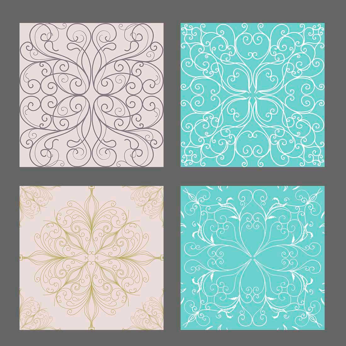 A pack of images of enchanting patterns in the Baroque style.