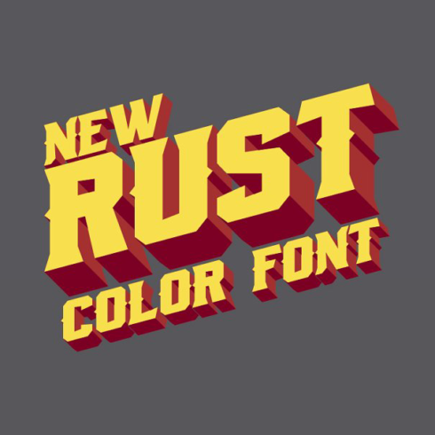 Rust font main image preview.