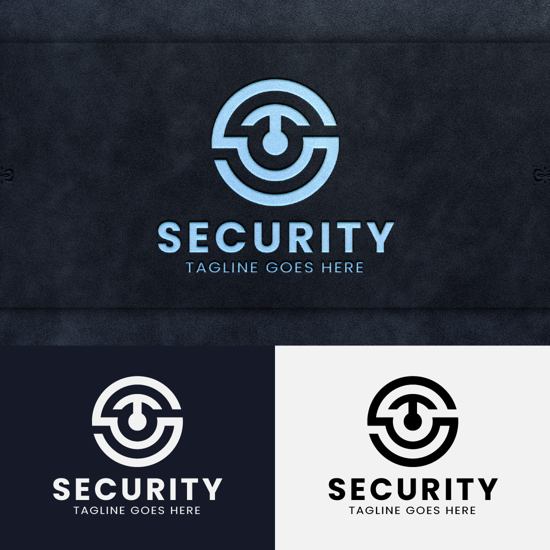 S Letter Monogram Security Logo Design Template preview.