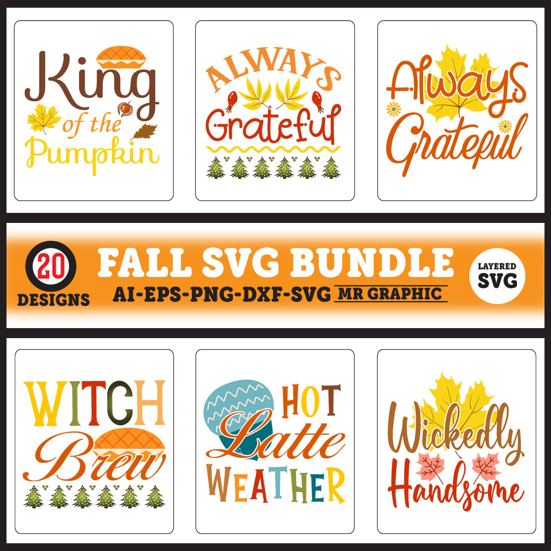 Bundle of amazing images for prints on the theme of fall