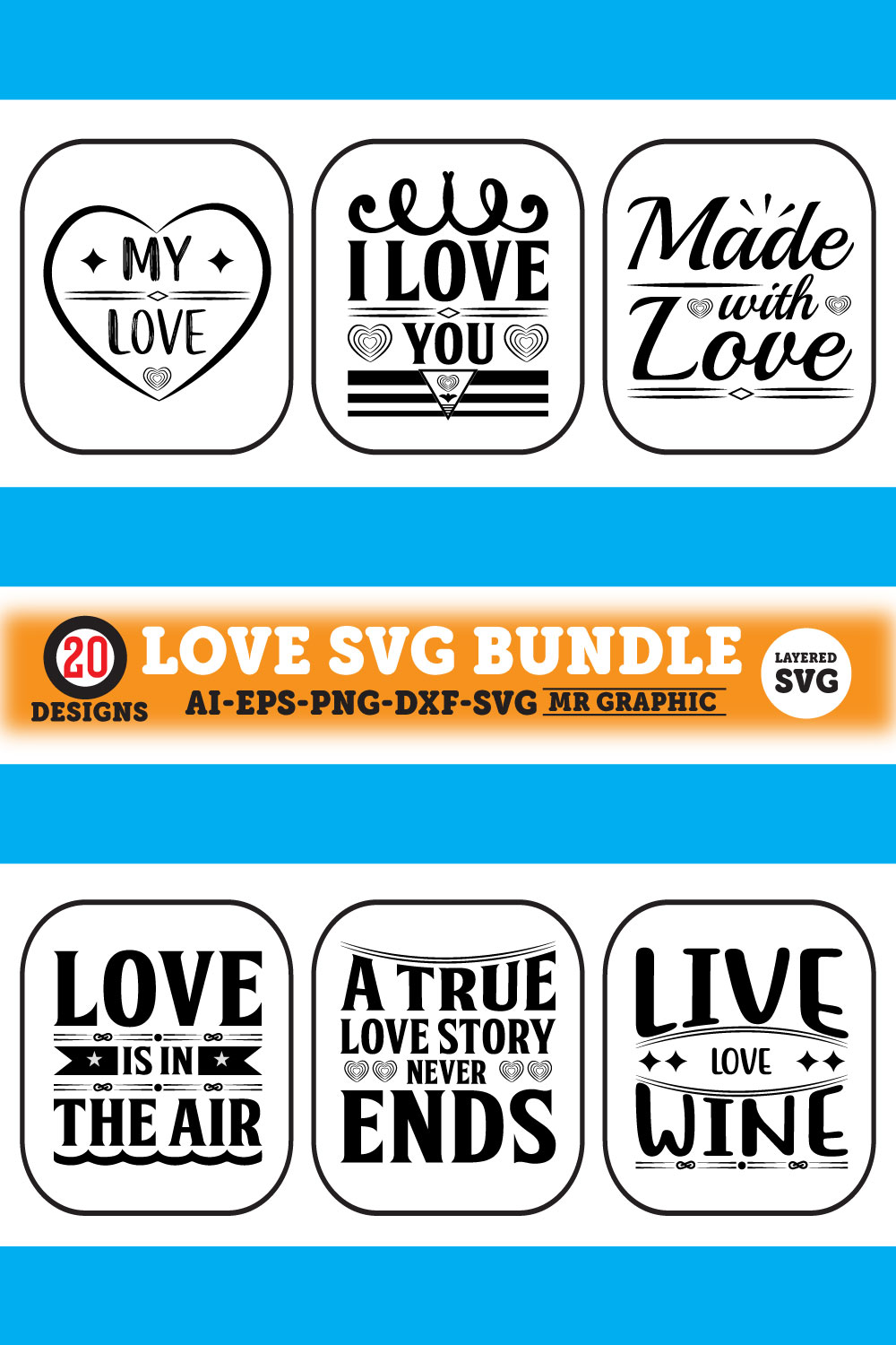 Bundle of amazing images for prints on the theme of love