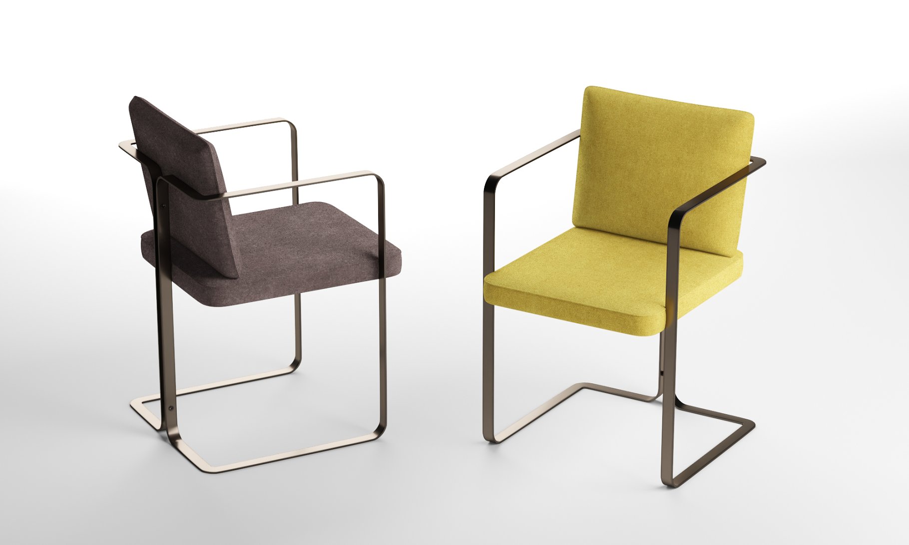 Rendering an irresistible chair 3d model in two colors