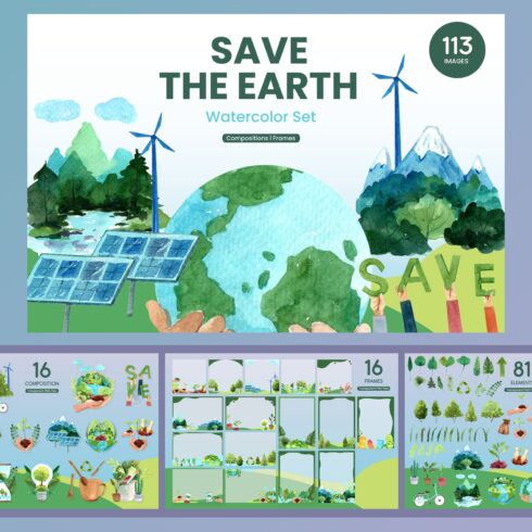 Save the Earth Watercolor set.