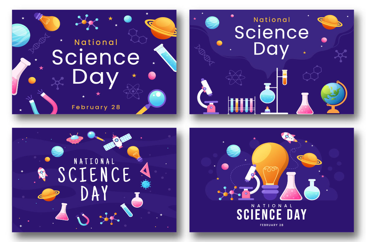 National Science Day Illustration preview image.