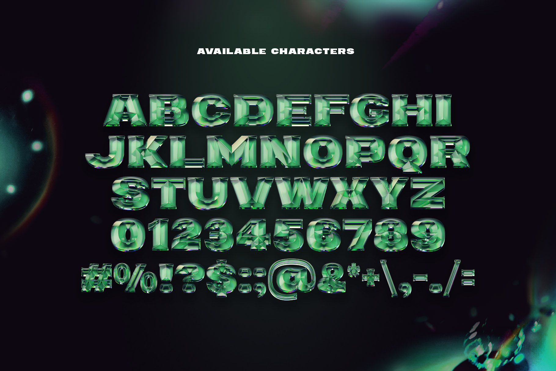 Green Eyes Bitmap Color Font preview image.