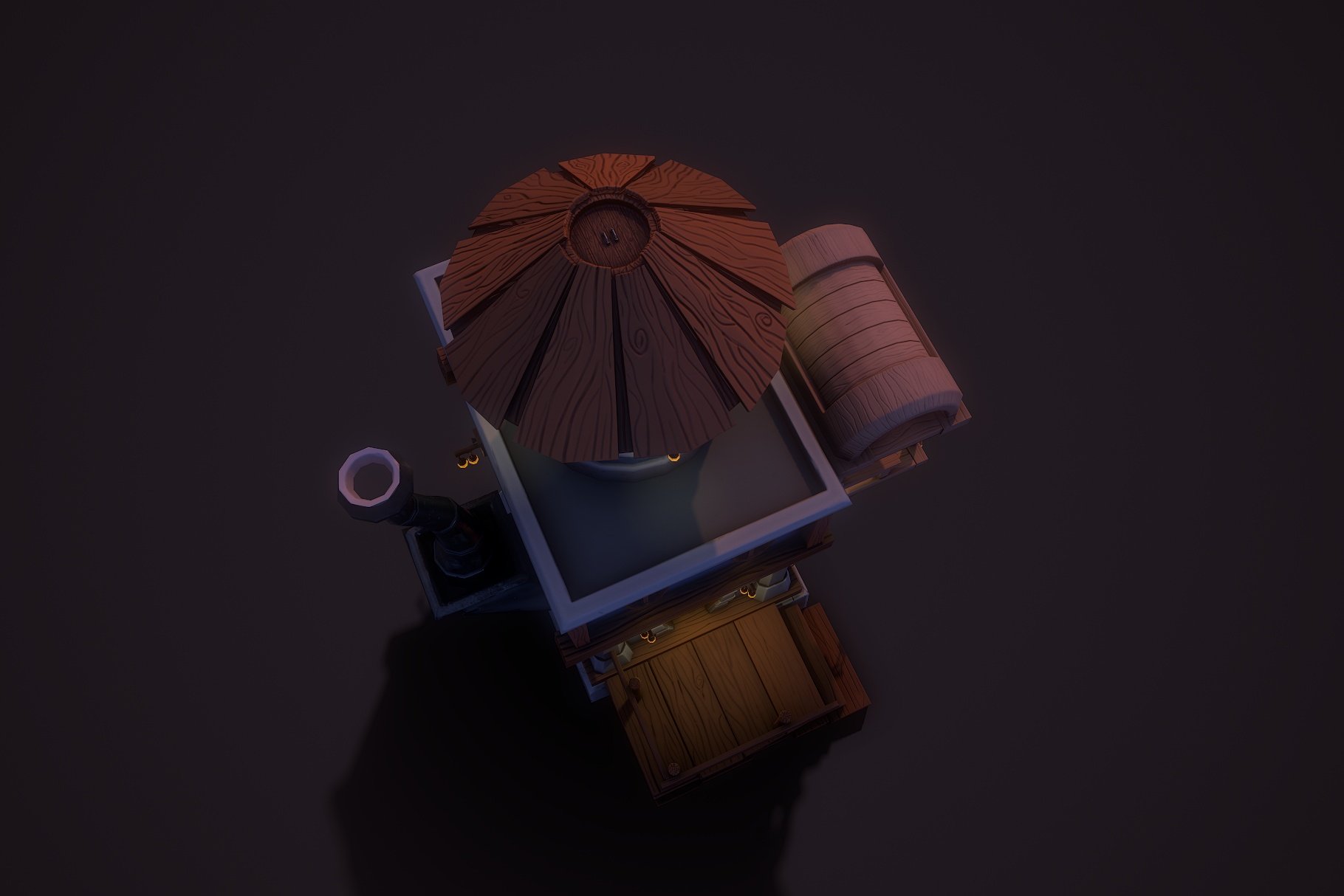 Mockup of fantasy teapot house from above.