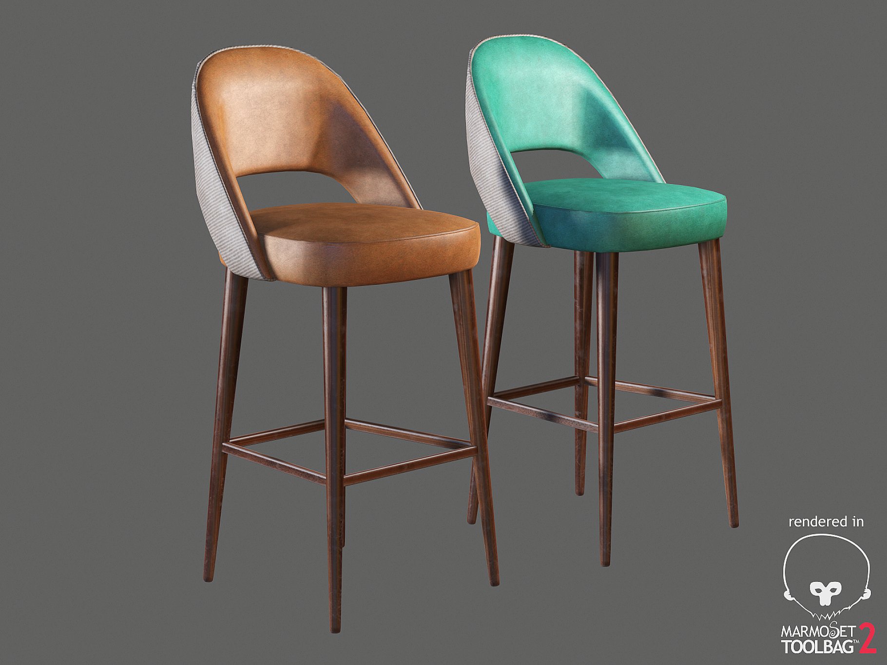Brown and green mambo ava chair mockups.