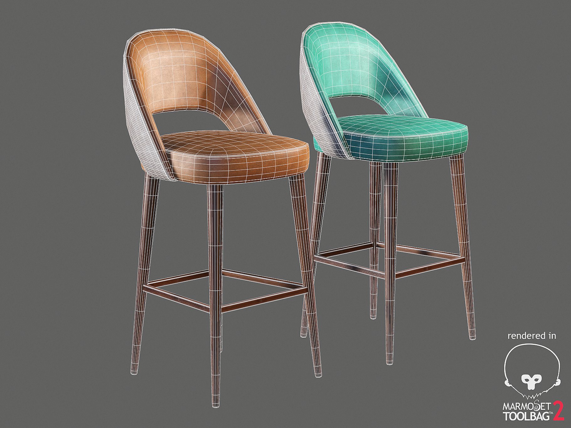 Graphic mockups of mambo ava chair on a gray background.