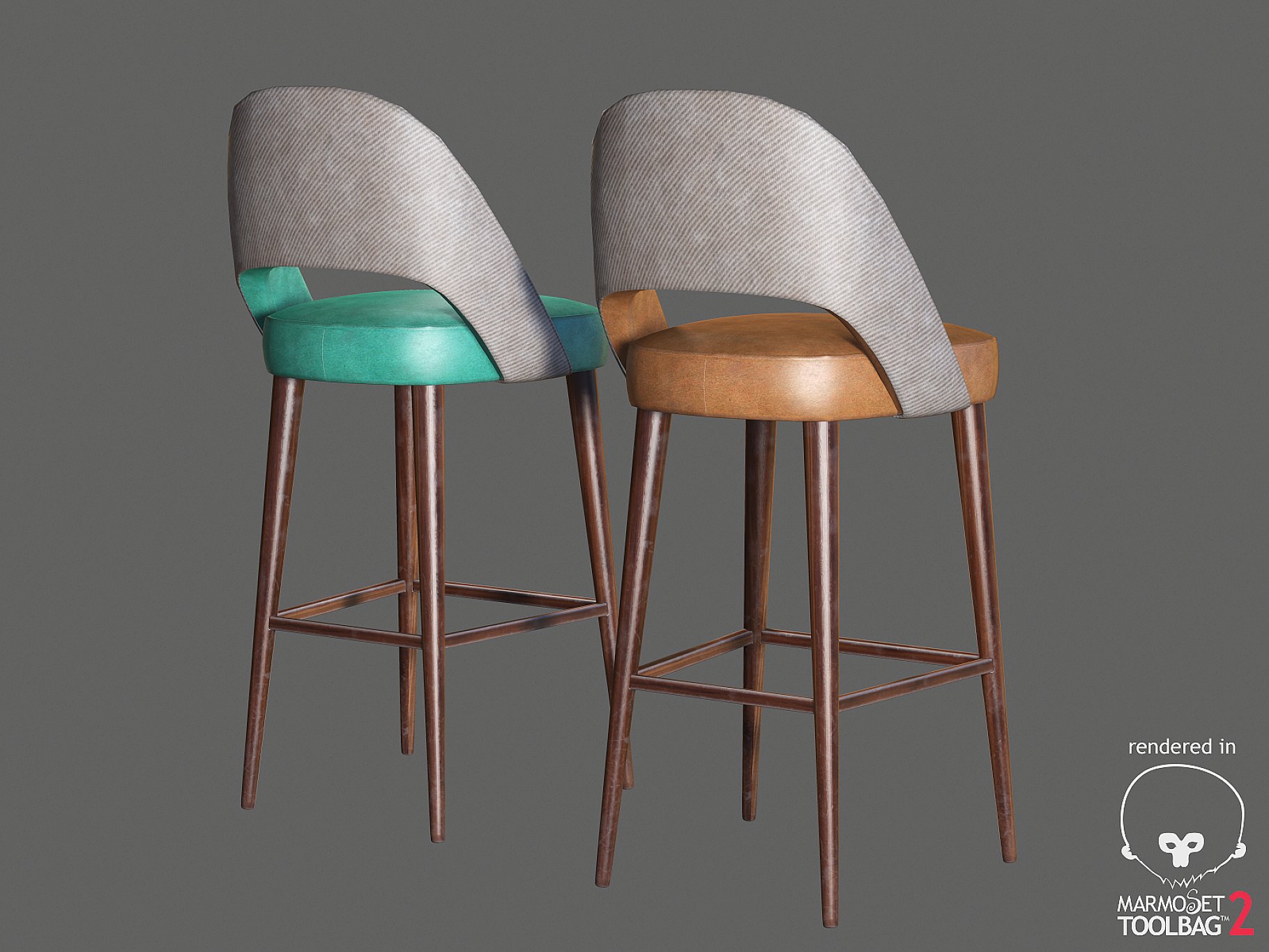 Back mockups of mambo ava chair on a gray background.
