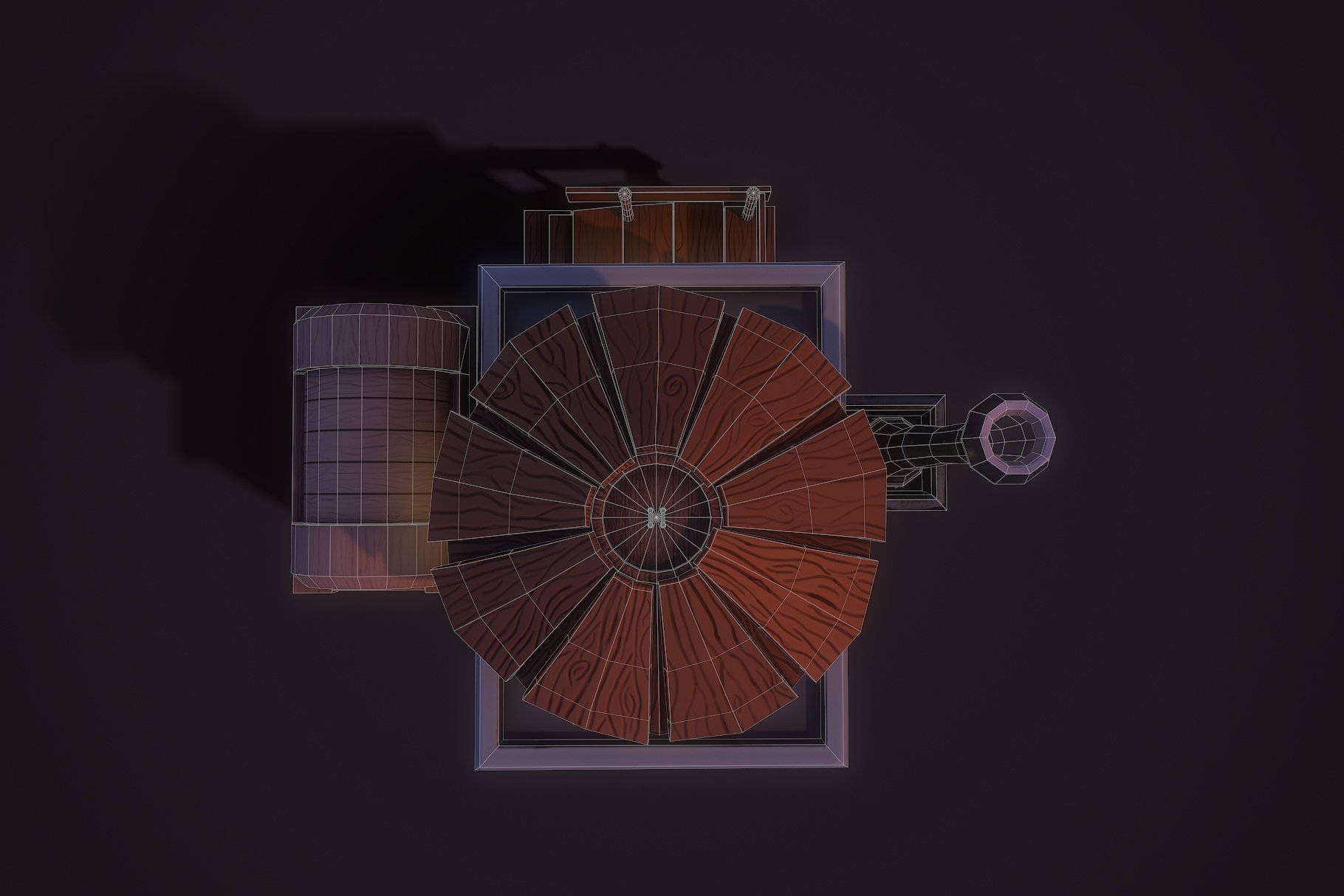 Graphic mockup of fantasy teapot house from above.