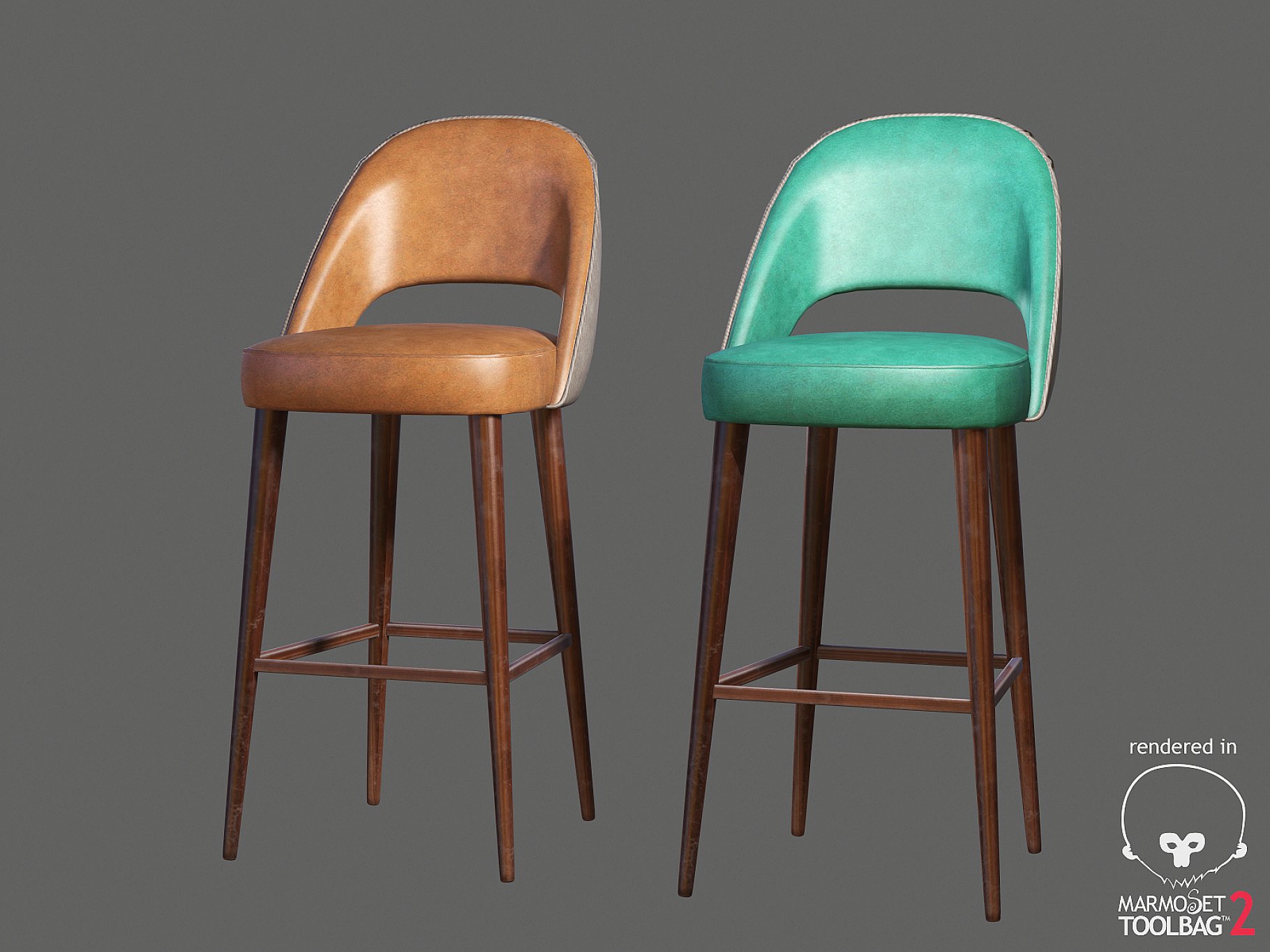 Front mockup of brown and green mambo ava chair.