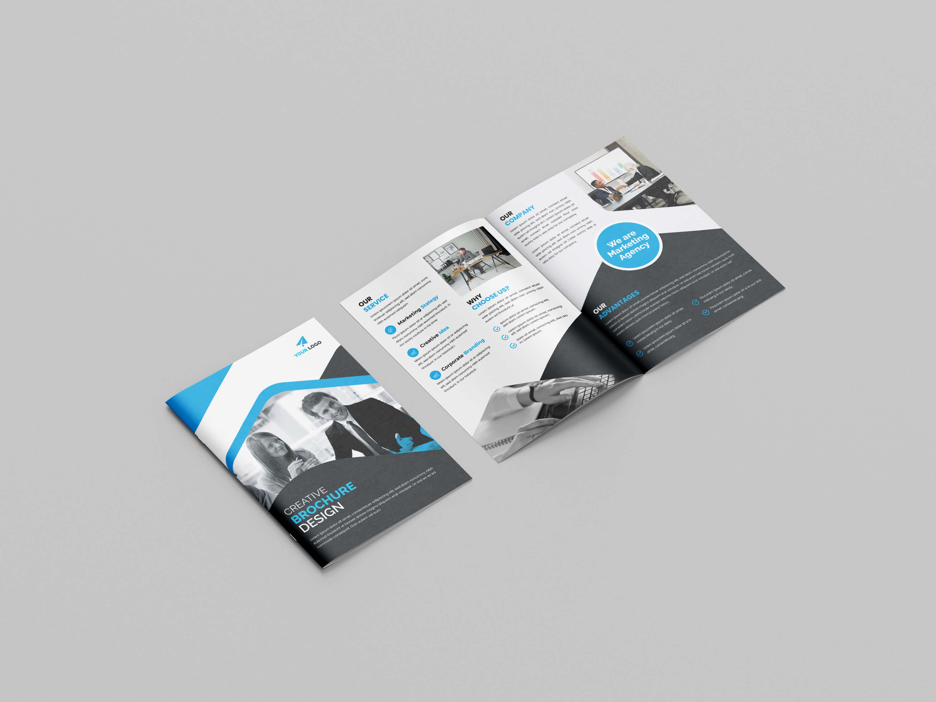 Image of an unfolded brochure with a beautiful design