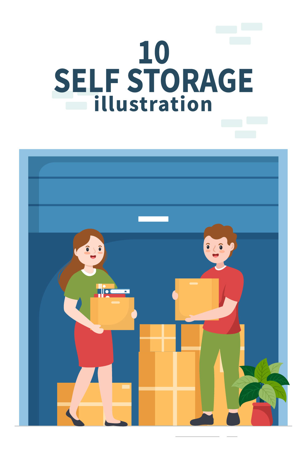 Self Storage Design Illustration pinterest image.