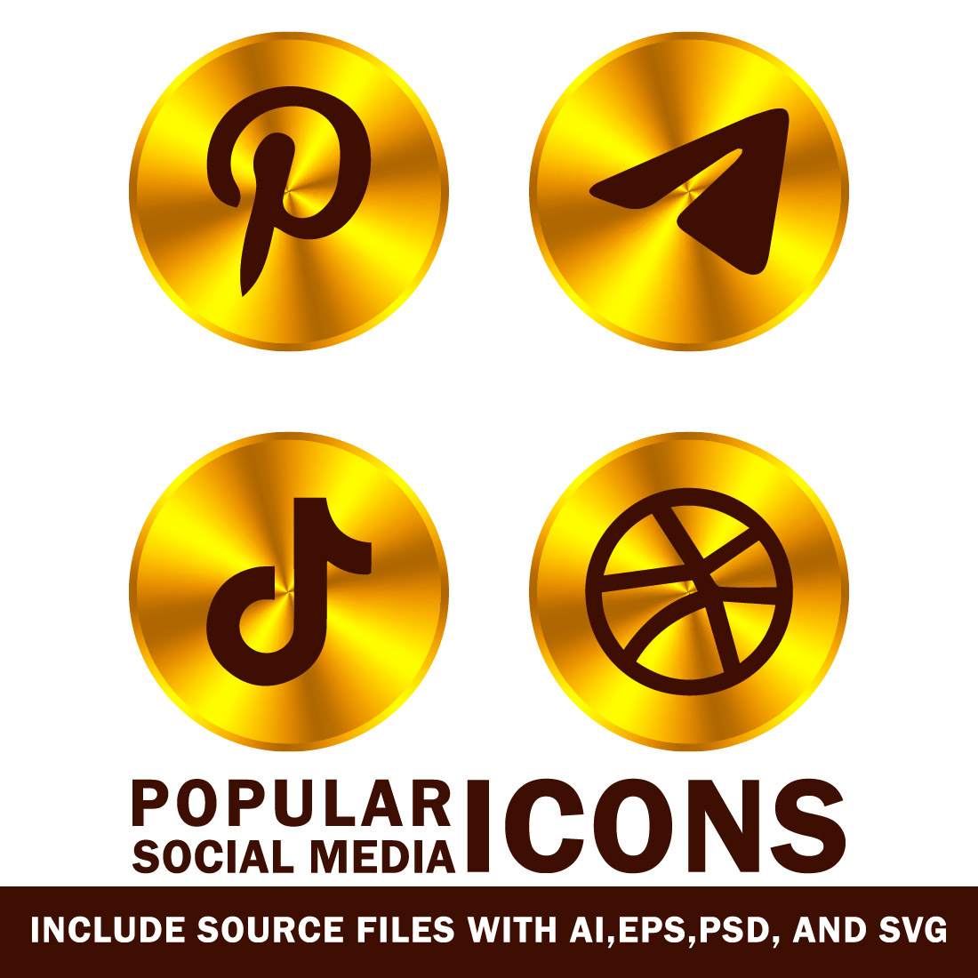 Popular social media icons.