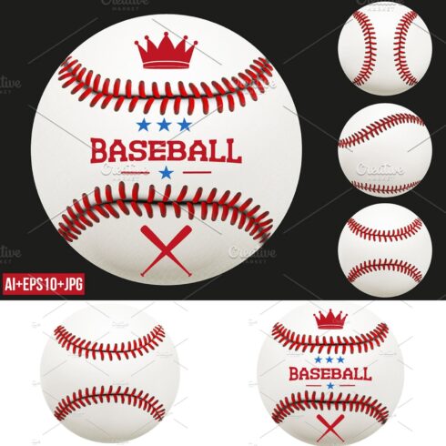 Set of Baseball Ball. Vector+JPEG.