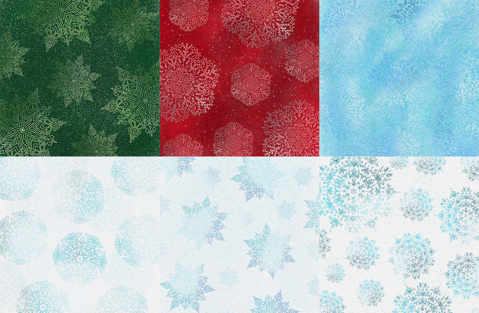 Snowflake Set Background Design preview image.