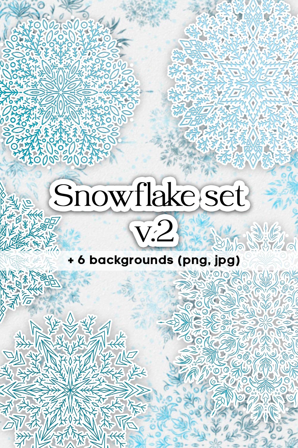 Snowflake Set Design pinterest image.