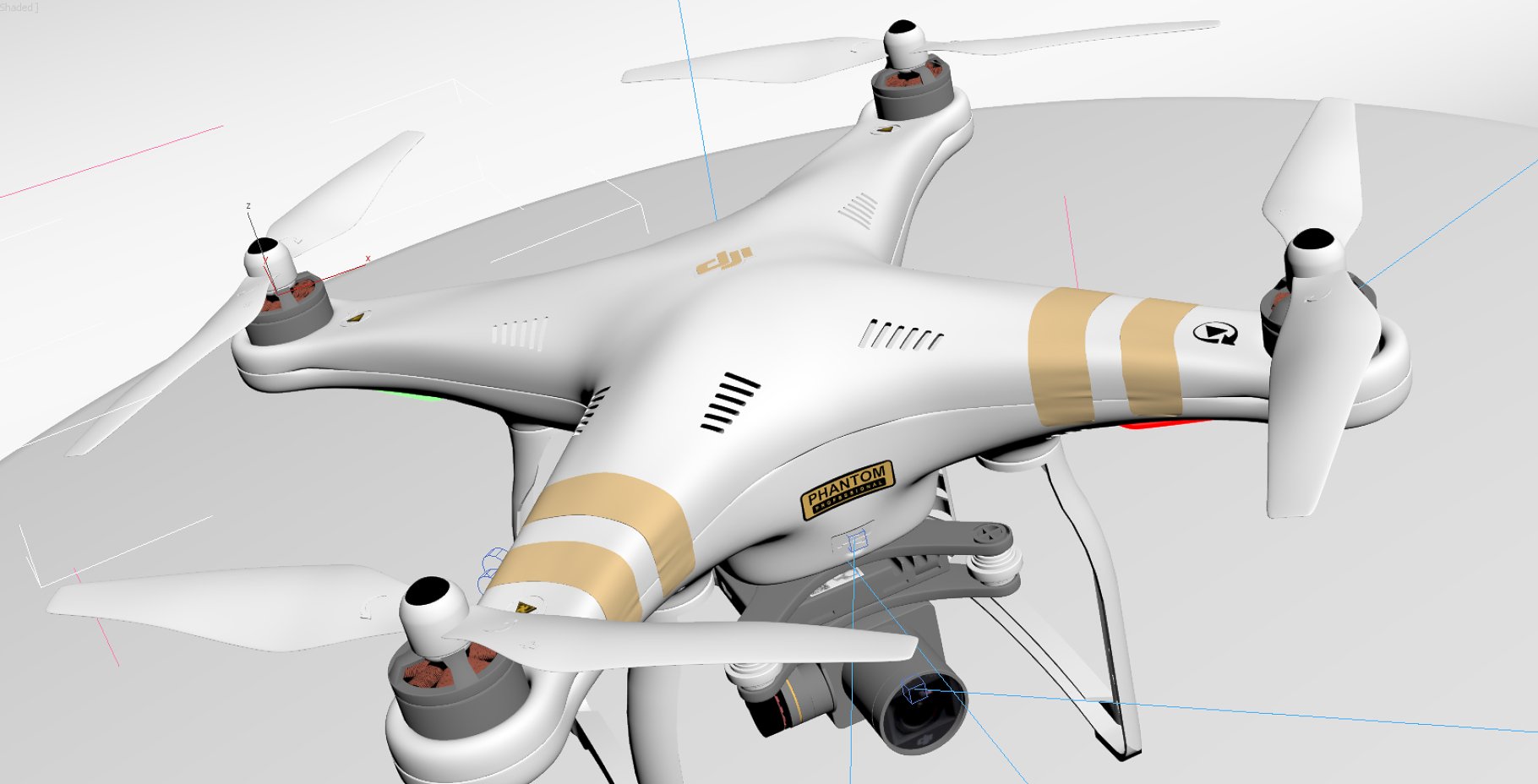 Irresistible white drone DJI Phantom 3 3d model