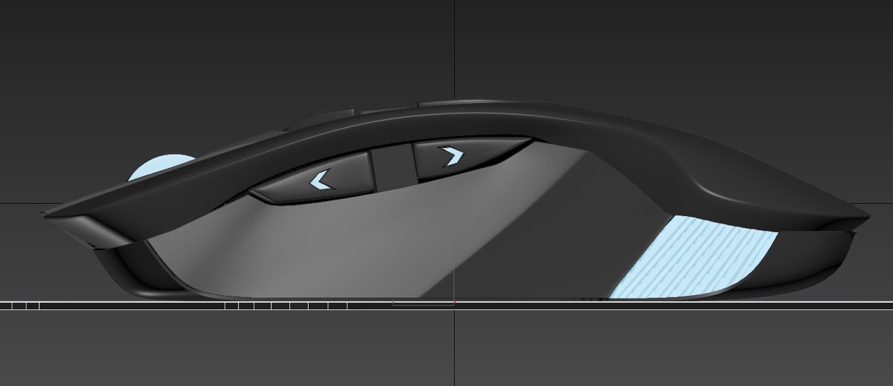 Rendering of an adorable 3d model of a gaming mouse