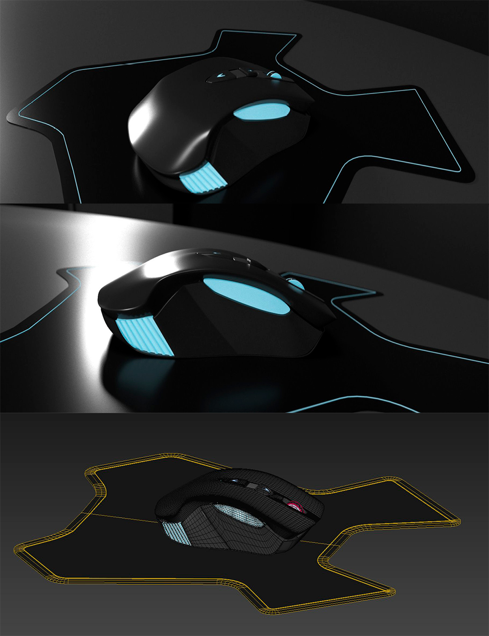 Rendering a beautiful 3d model of a gaming mouse