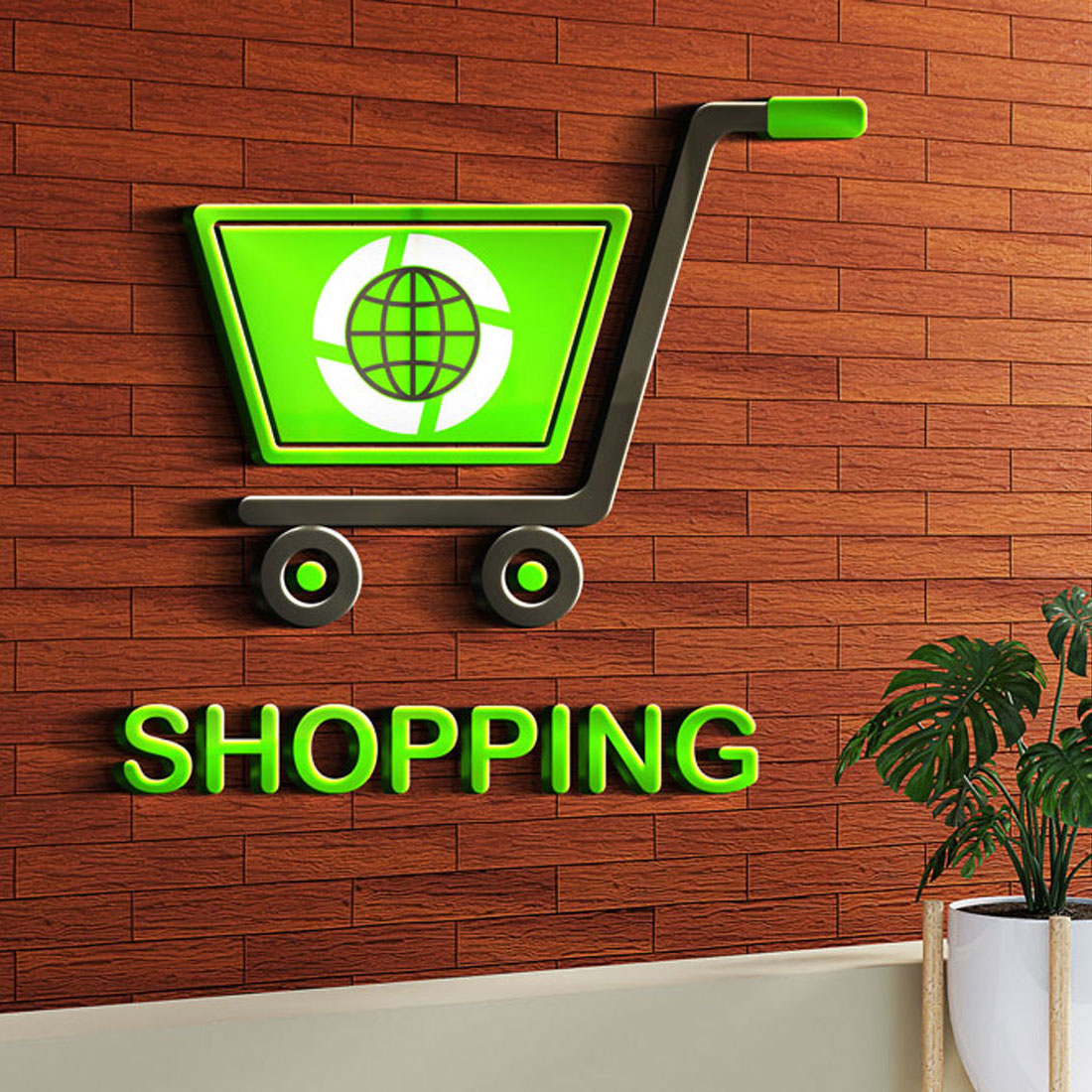Shopping Cart Logo Design mockup example image.
