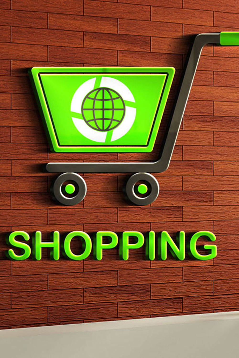 Shopping Cart Logo Design Pinterest image.