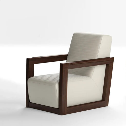 Rendering of an amazing 3d model of a leather armchair