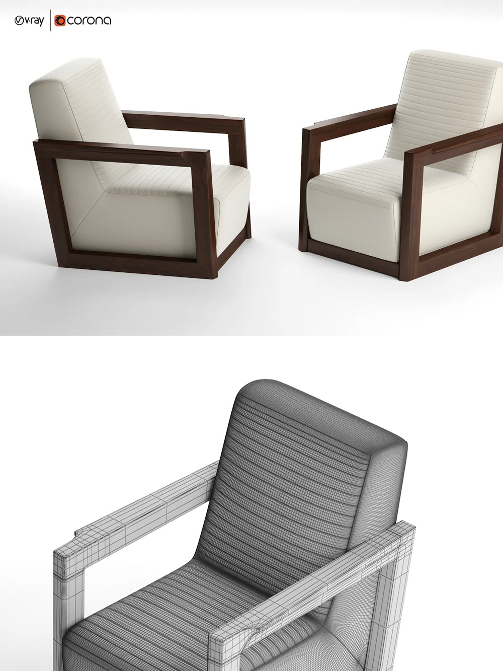 Rendering of an elegant armchair 3d model