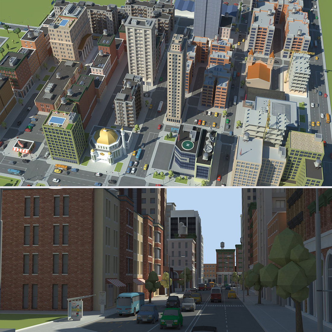 Realistic Lowpoly Simple City VR/AR – MasterBundles