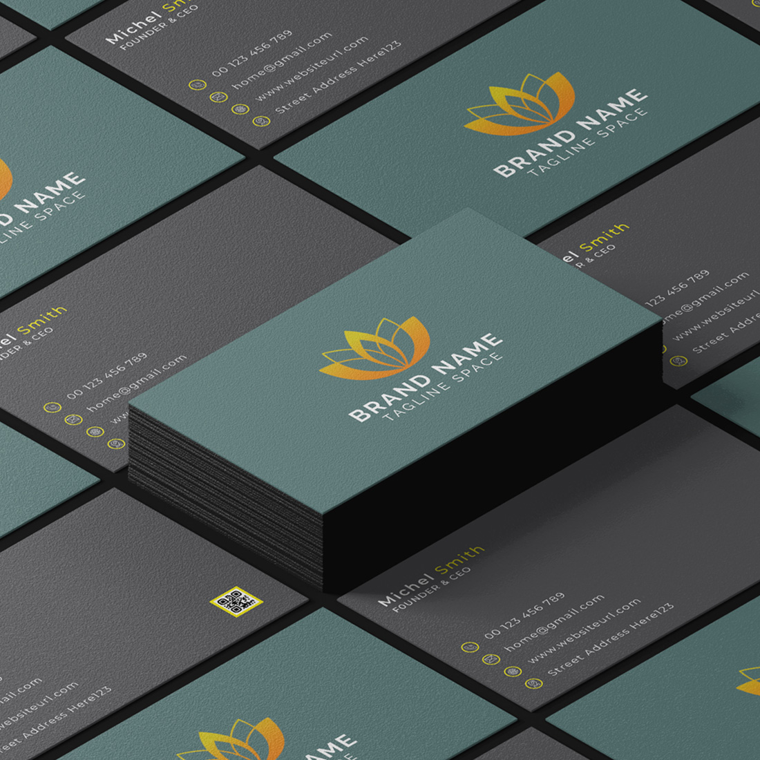 Simple Minimal Business Card and Visiting Card Template Design cover image.