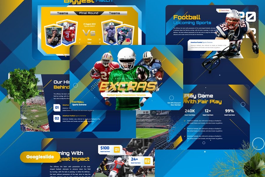 Cover image of Excras - Football Sport Google Slide.