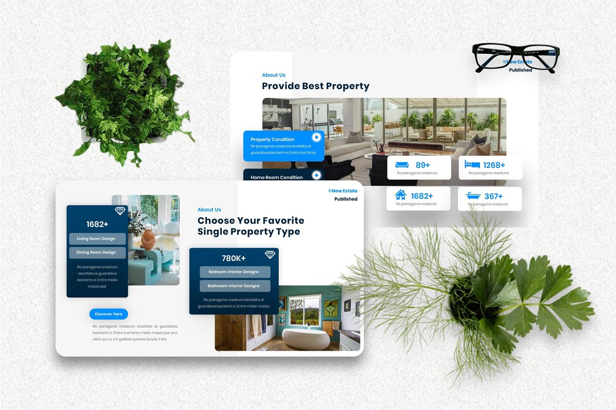 Provide your best property with this presentation design.