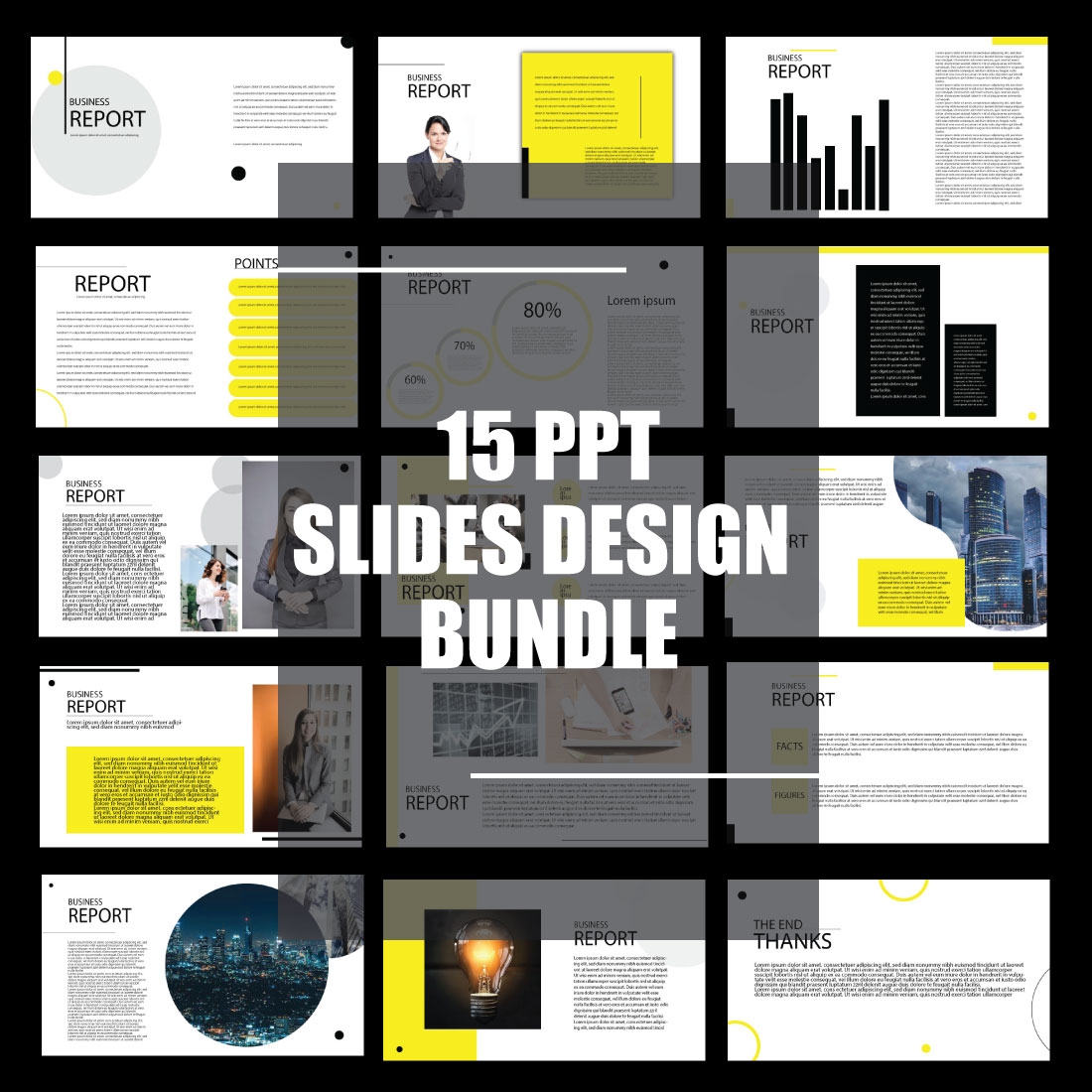 15 Business Slides Design Bundle cover image.