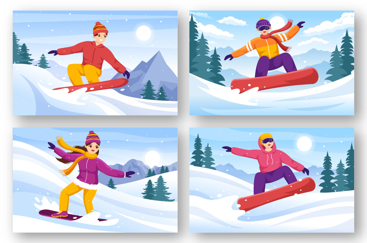 Snowboarding Graphics Design preview image.