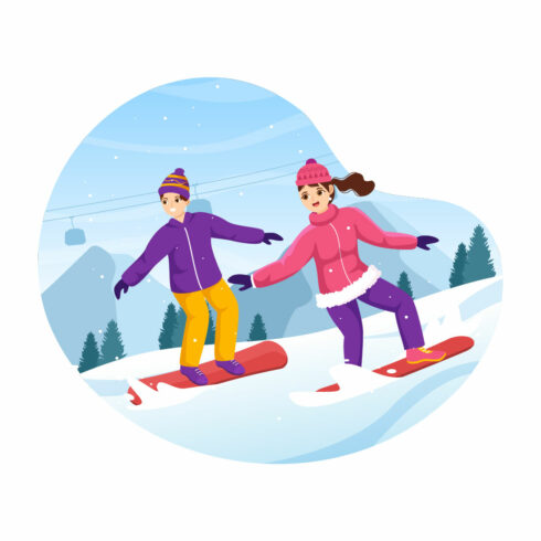 Snowboarding Illustration cover image.