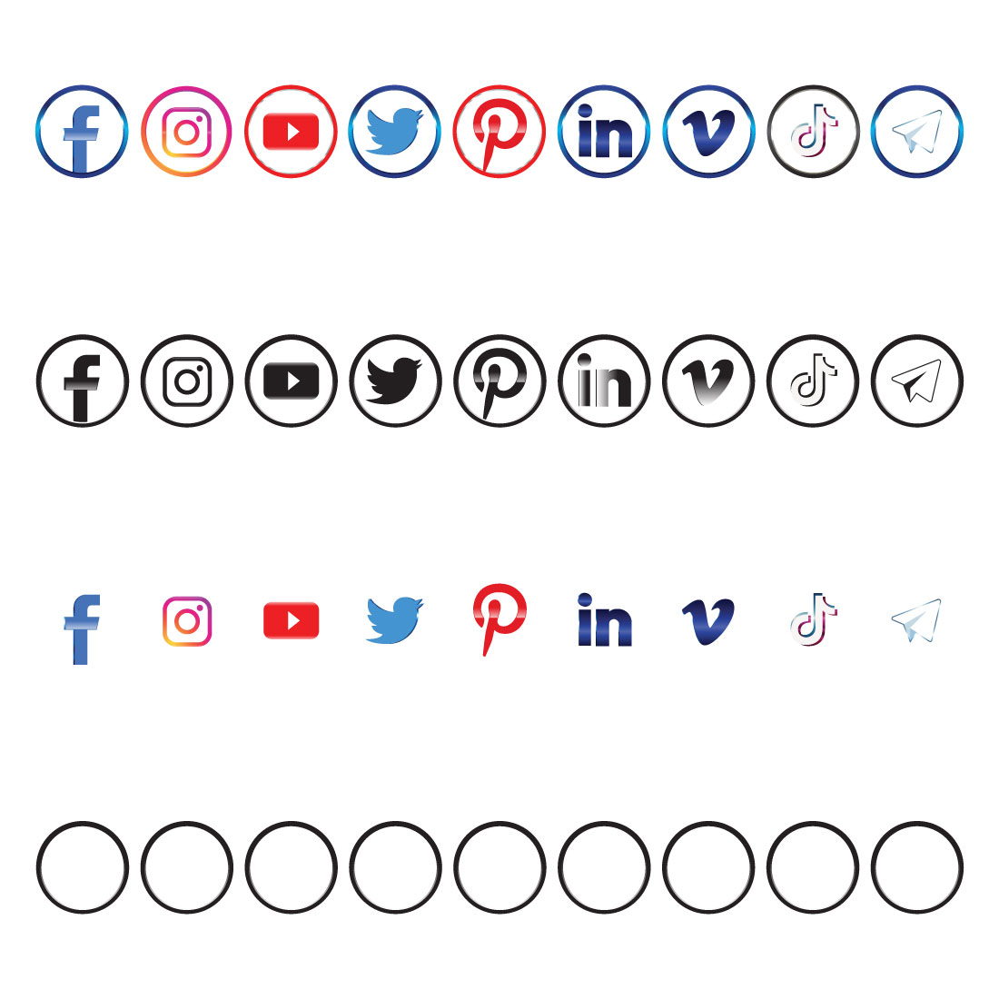 Some social media icons set.