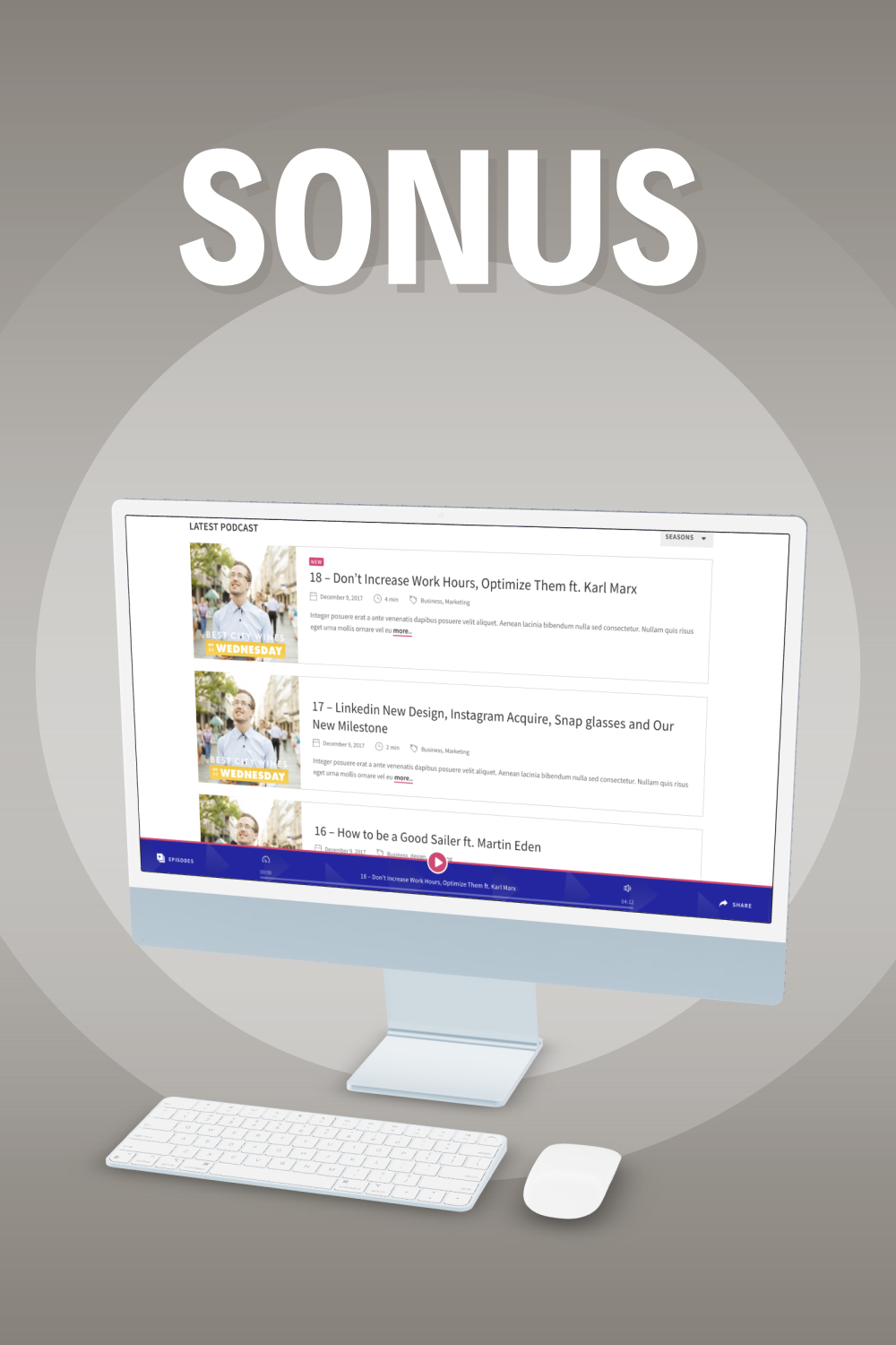 Sonus - Podcast & Audio WordPress Theme - Pinterest.