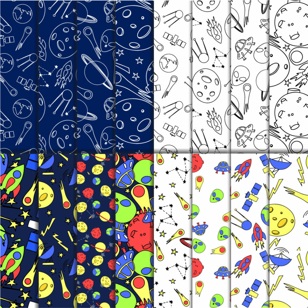 Space Elements And Patterns - MasterBundles