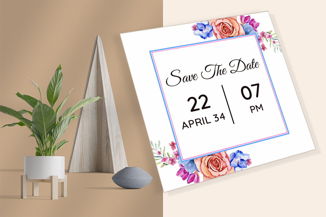 Image of wedding invitation card with amazing design