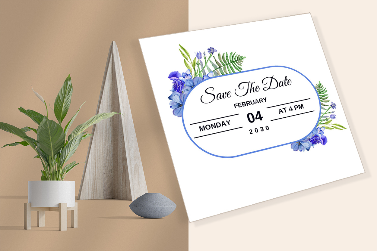 Image of wedding invitation card with colorful design