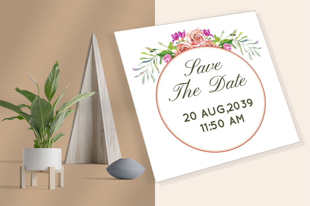 Image of wedding invitation card with amazing design