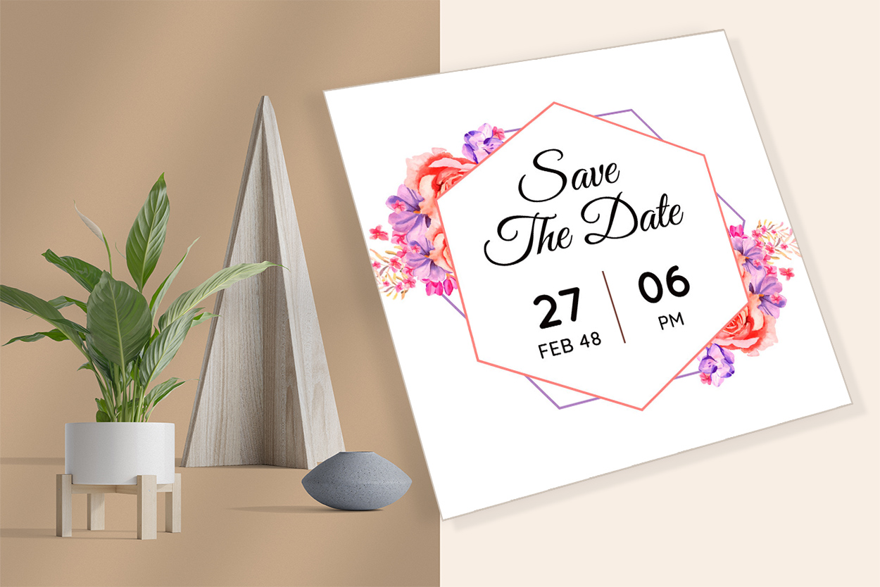 Image of wedding invitation card with amazing design