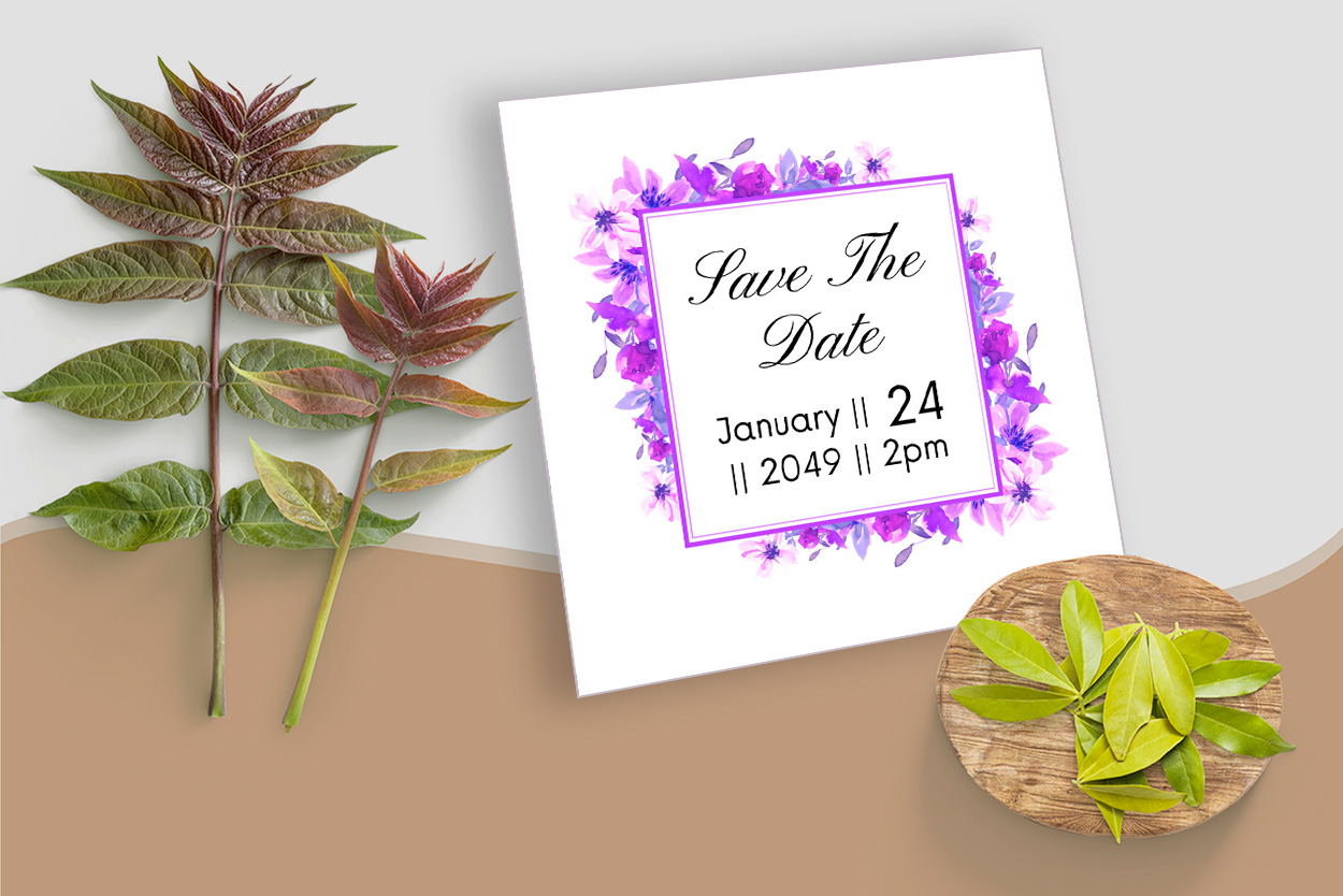 Gorgeous Floral Wedding Card Template preview image.