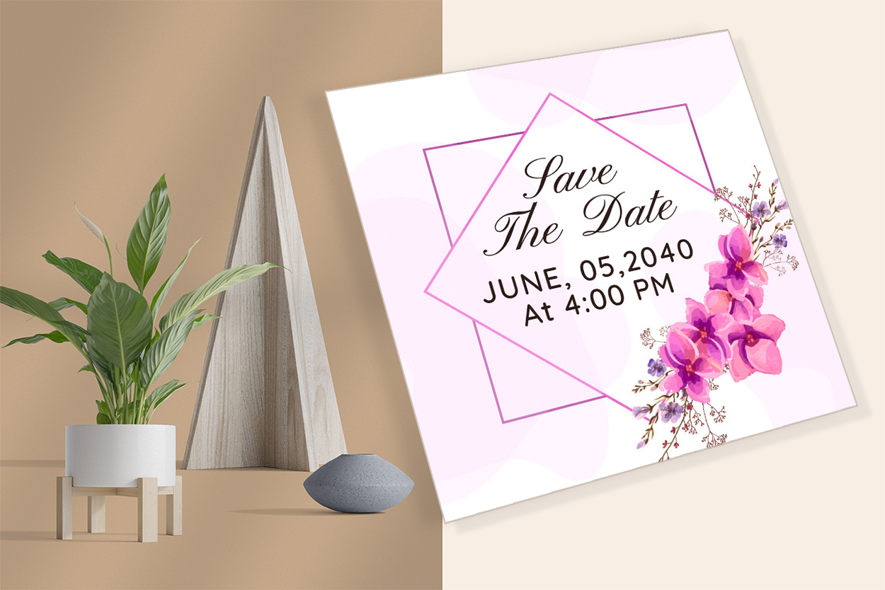 Image of wedding invitation card with amazing design