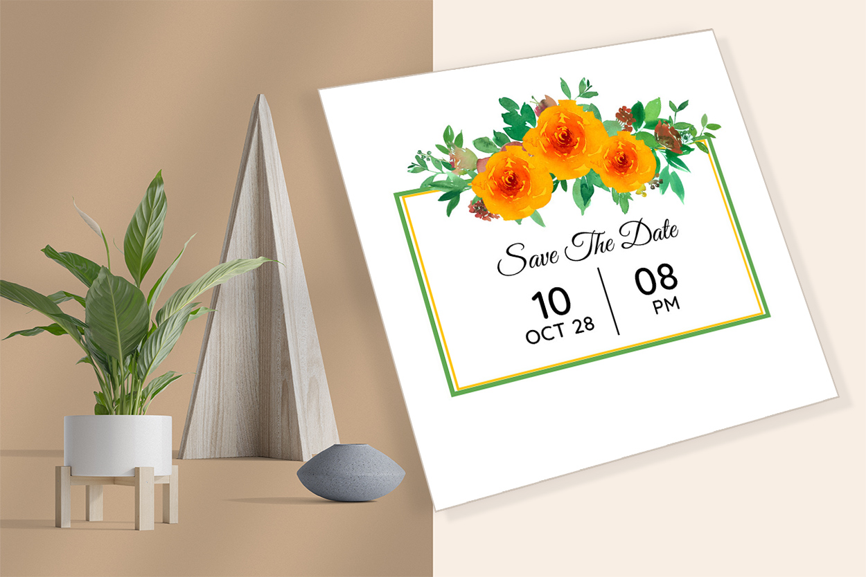 Wedding Invitation Floral Background preview image.