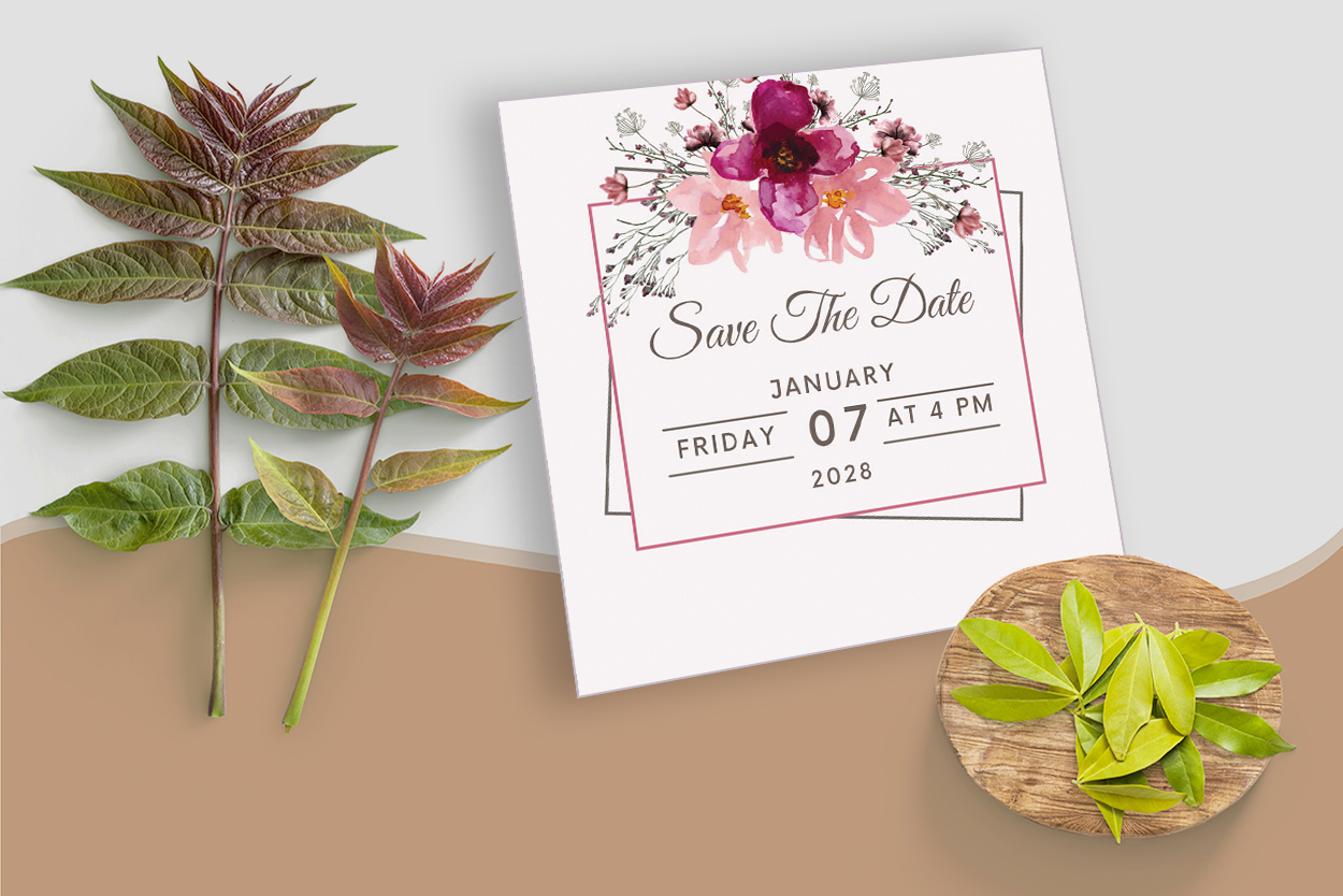 Wedding Card Floral Background preview image.