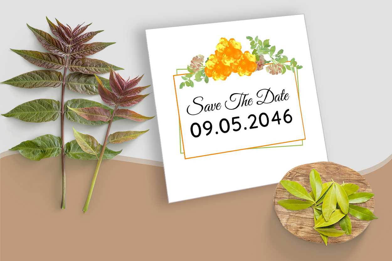 Preview for Awesome Watercolor Floral Frame Wedding Card Vector.