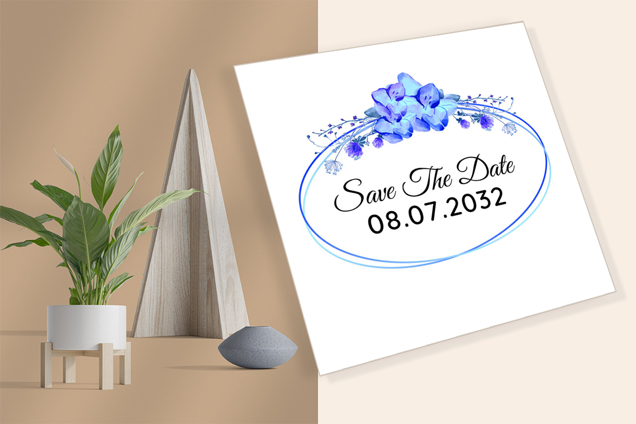 Image of wedding invitation card with exquisite design