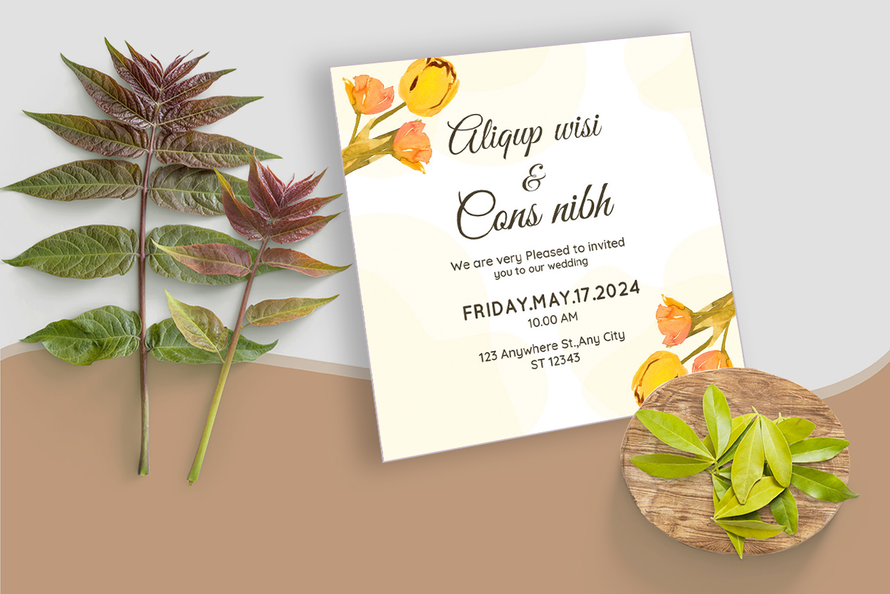 Floral Wedding Invitation Card Vector for your events.